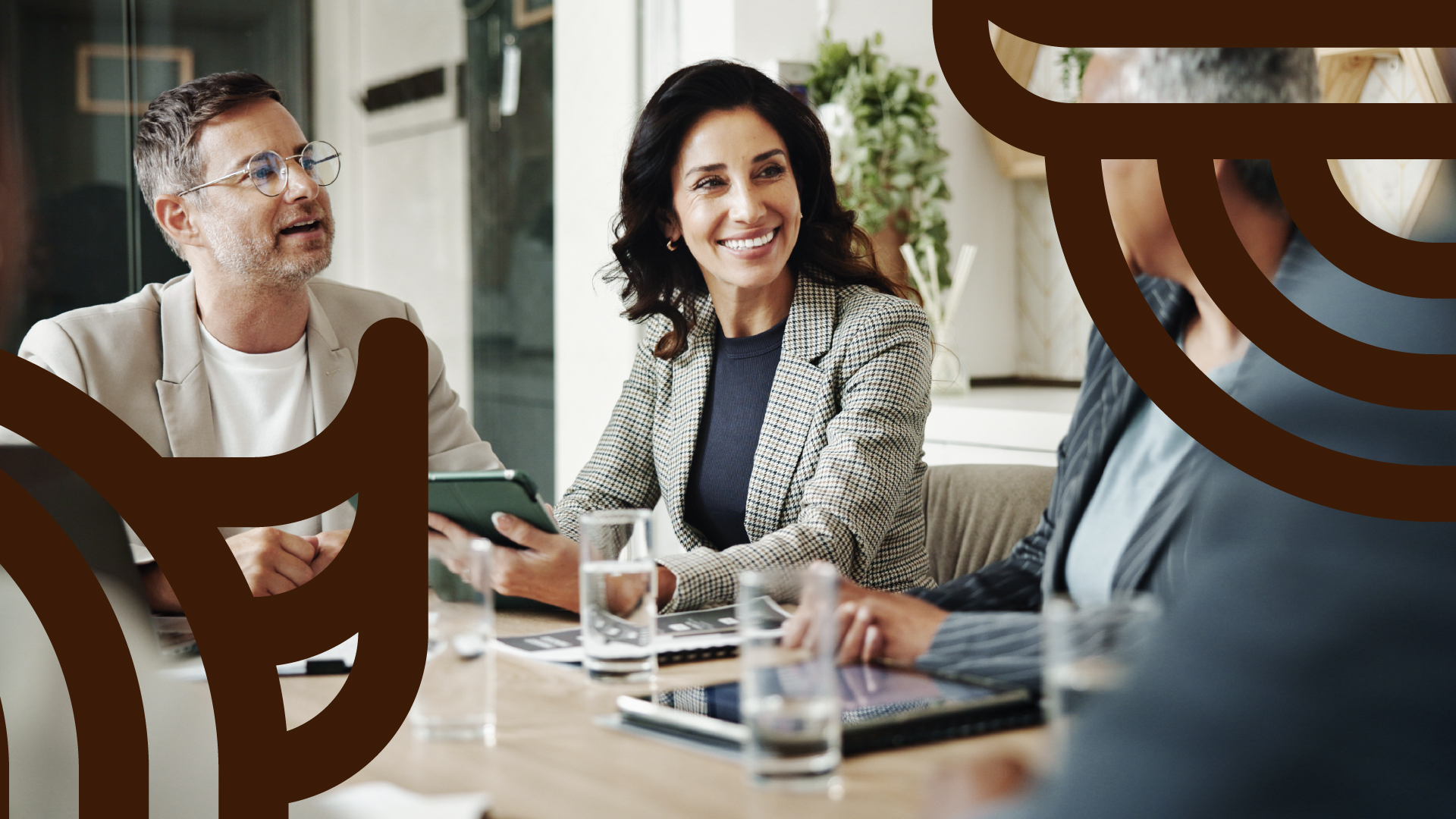 Team collaborating in a modern office