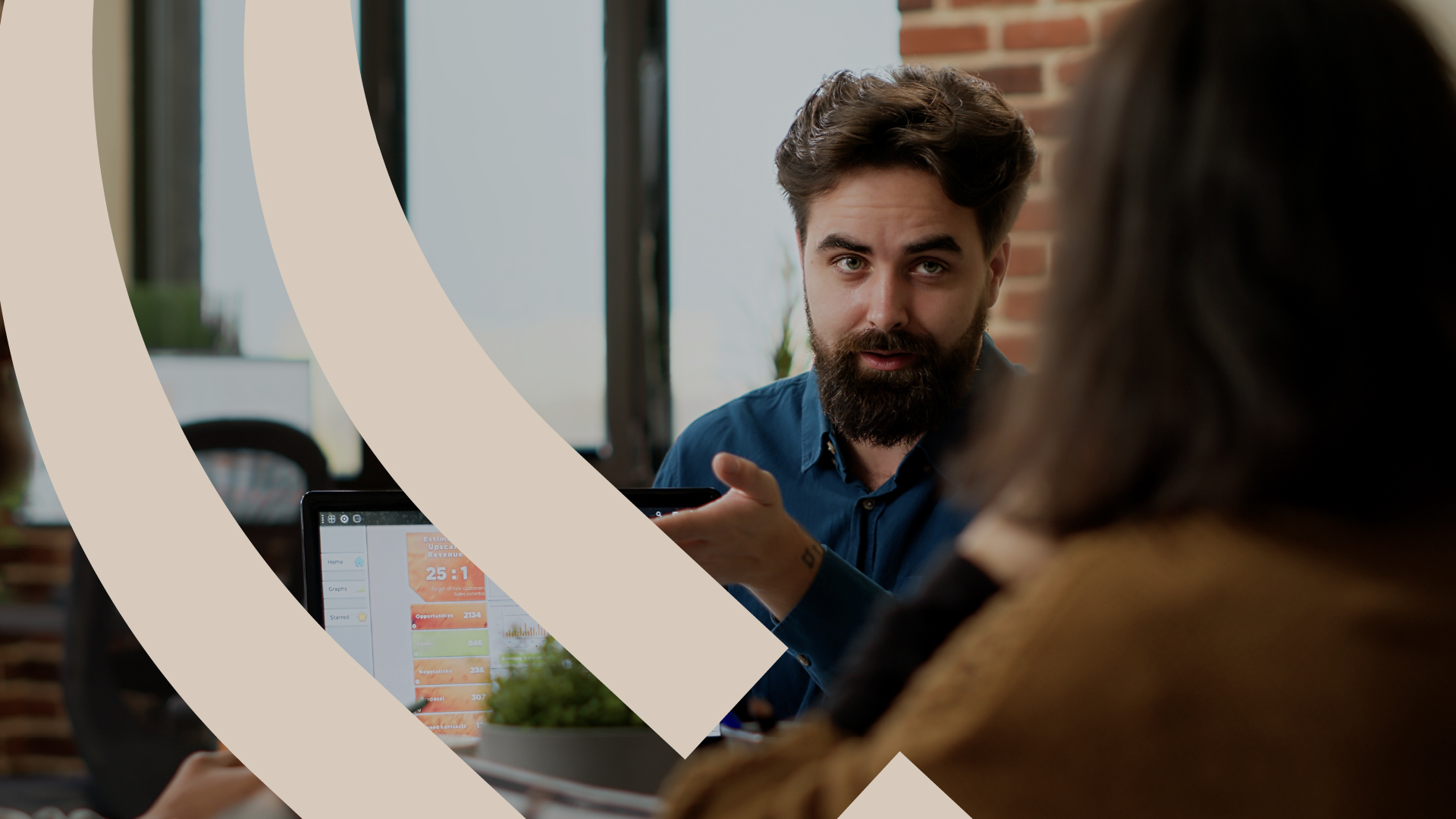 Modern workplace atmosphere for sales teams
