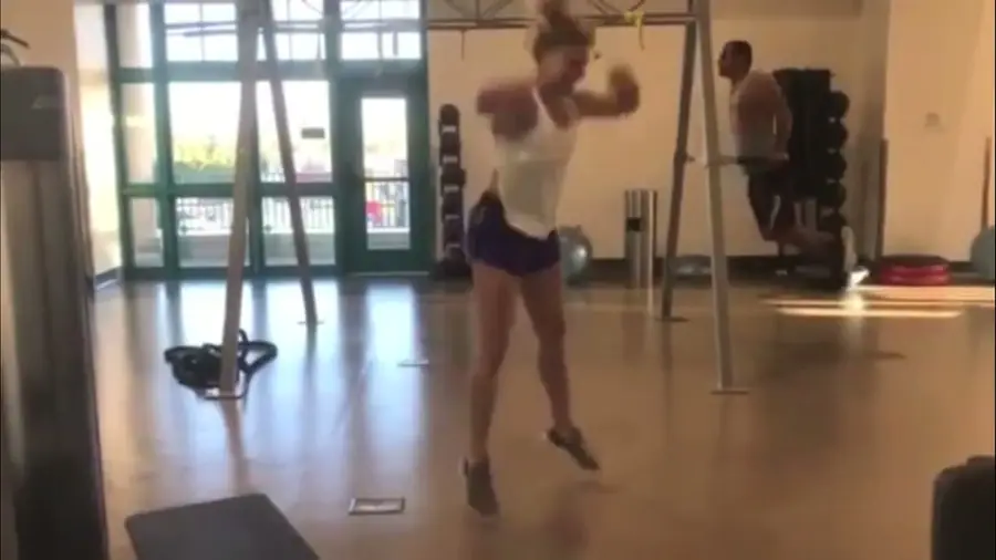 Britt serving her burpee penalty in 2018