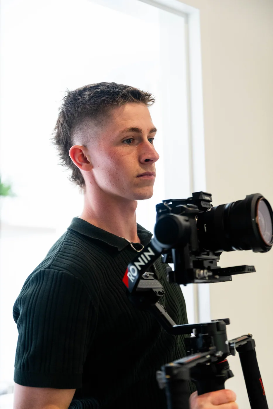 Keoni Upton of Growth Concept Media holding a Ronin gimbal on a Perth brand shoot. Keoni Upton of Growth Concept Media holding a Ronin gimbal on a Perth brand shoot.
