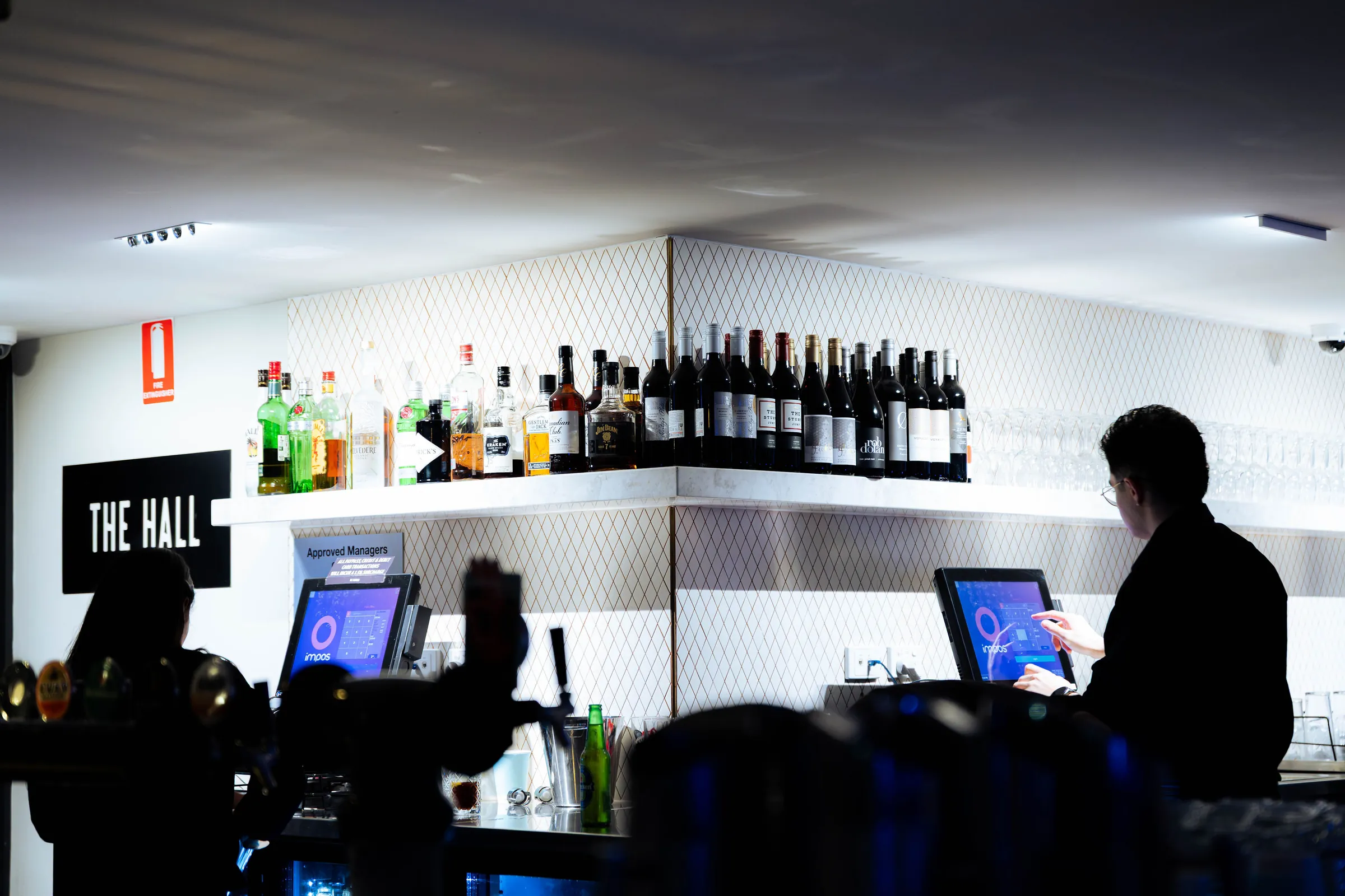 The bar at The Hall, The Camfield, during the Armed For Life quiz night, photographed by Growth Concept Media.