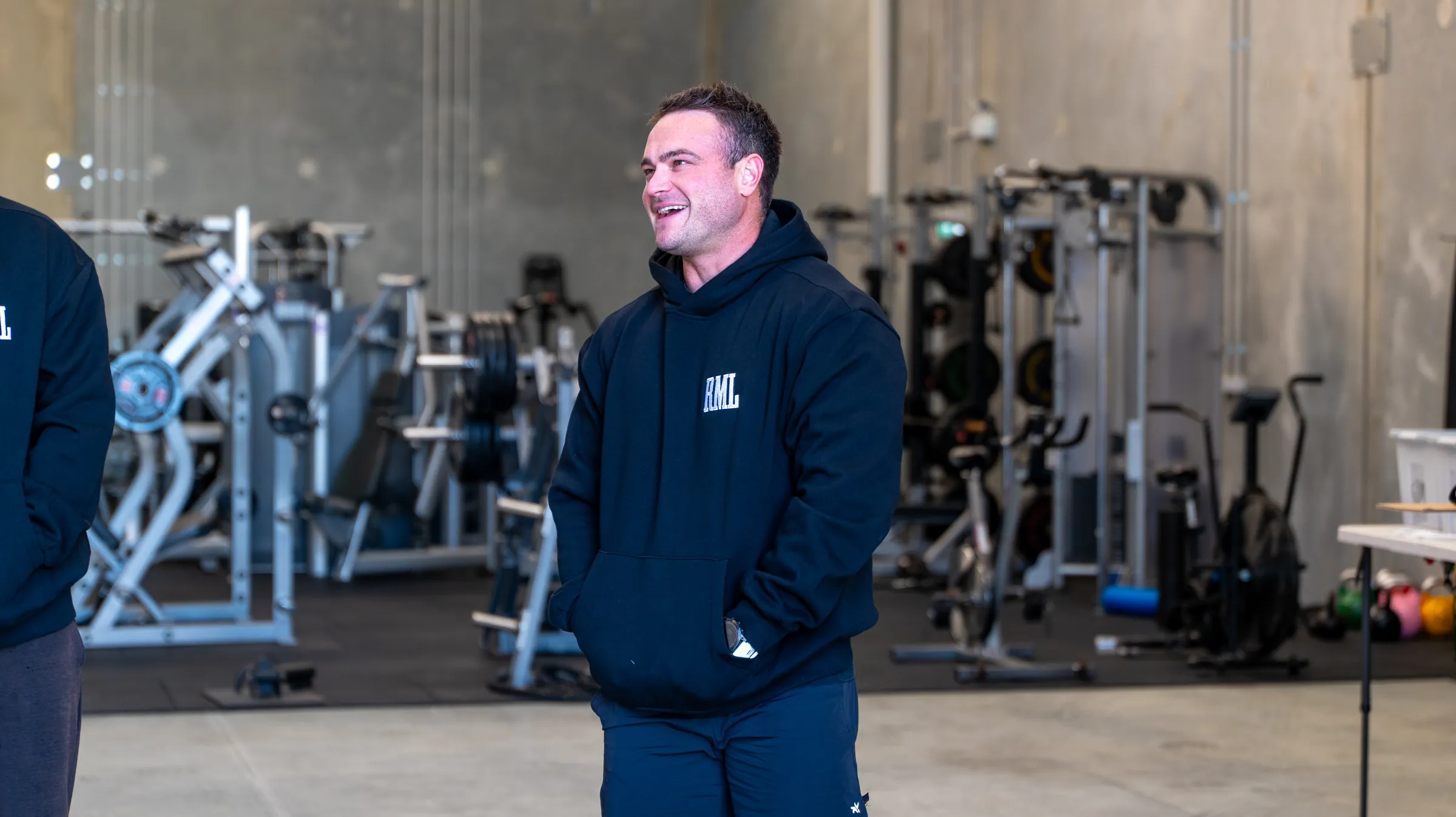 A Perth trainer in a gym during a personal brand shoot.