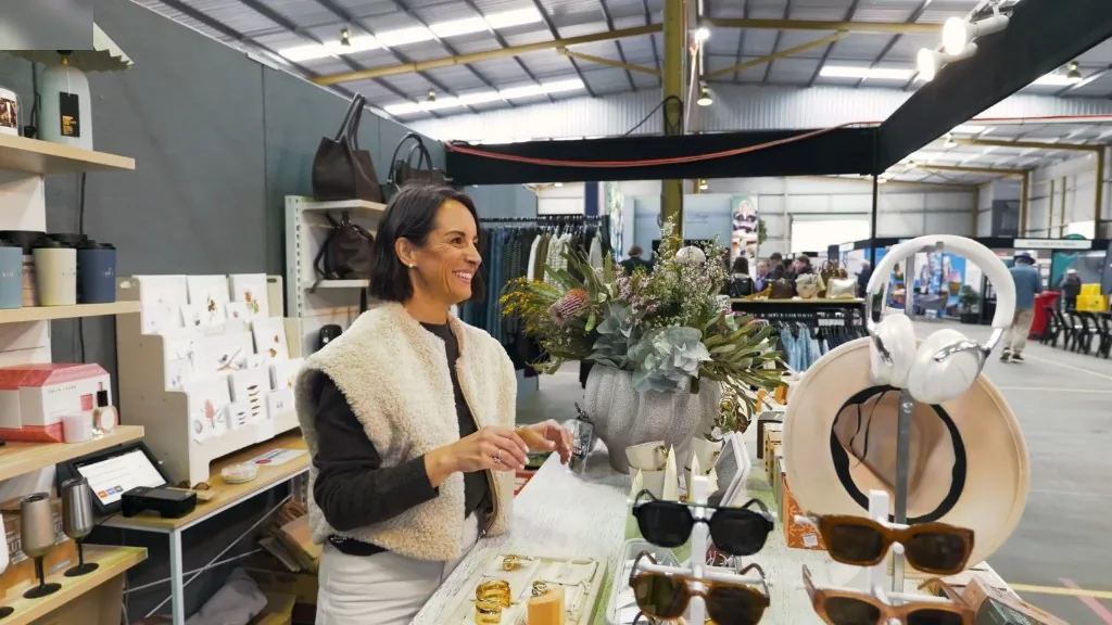 Jodie Schell at the Lot 39 gift stall, filmed for the Wheatbelt Business Network.