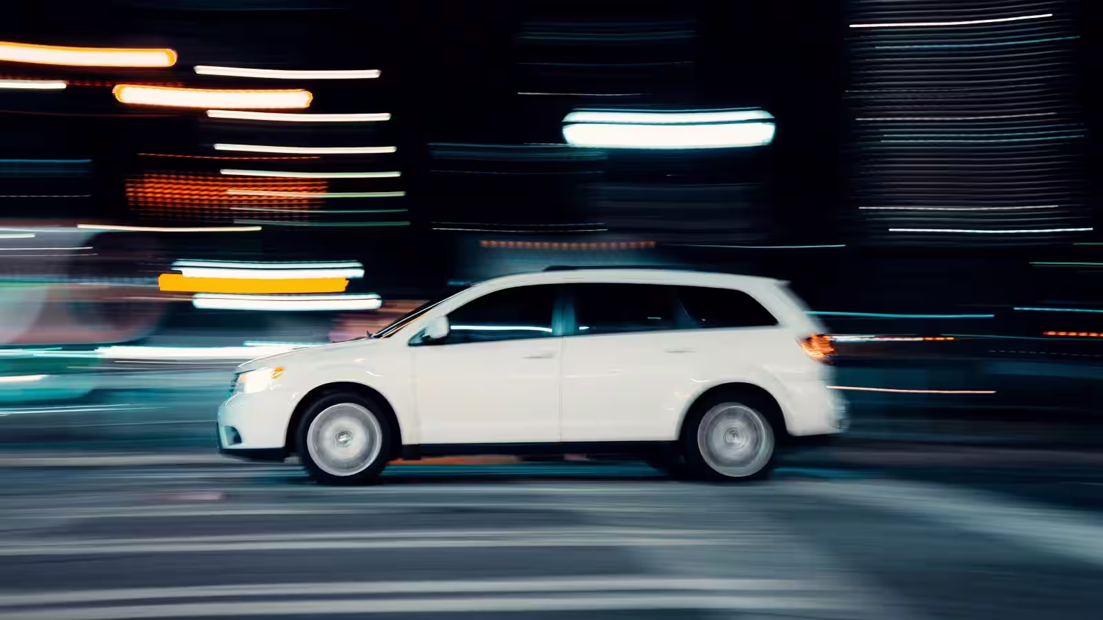 A fast car in motion blur effect