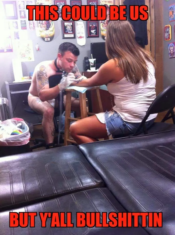 Chucky Holden tattooing a client in Arlington, Texas