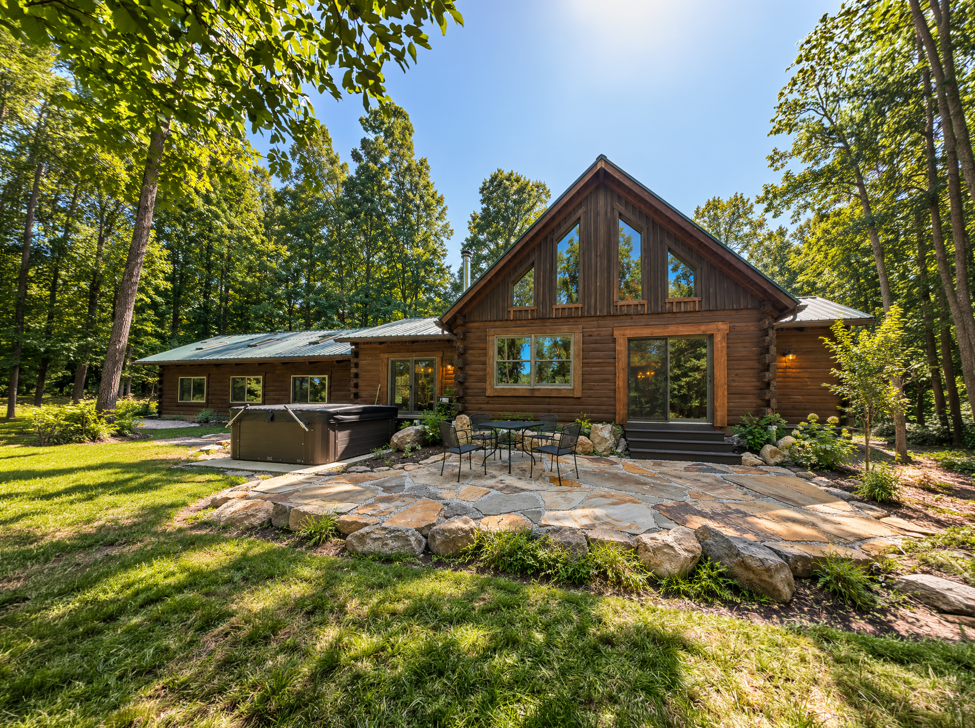 image of a completed backyard project (for a landscaping service)