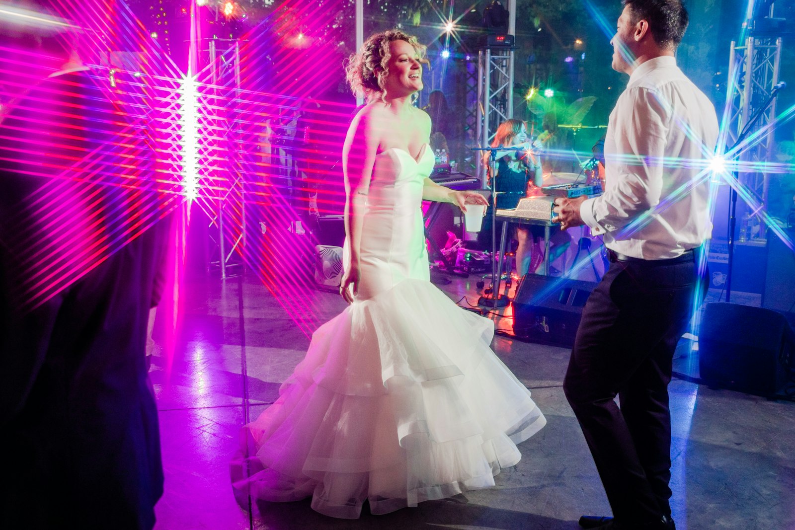 Couple dancing on a wedding dance floor