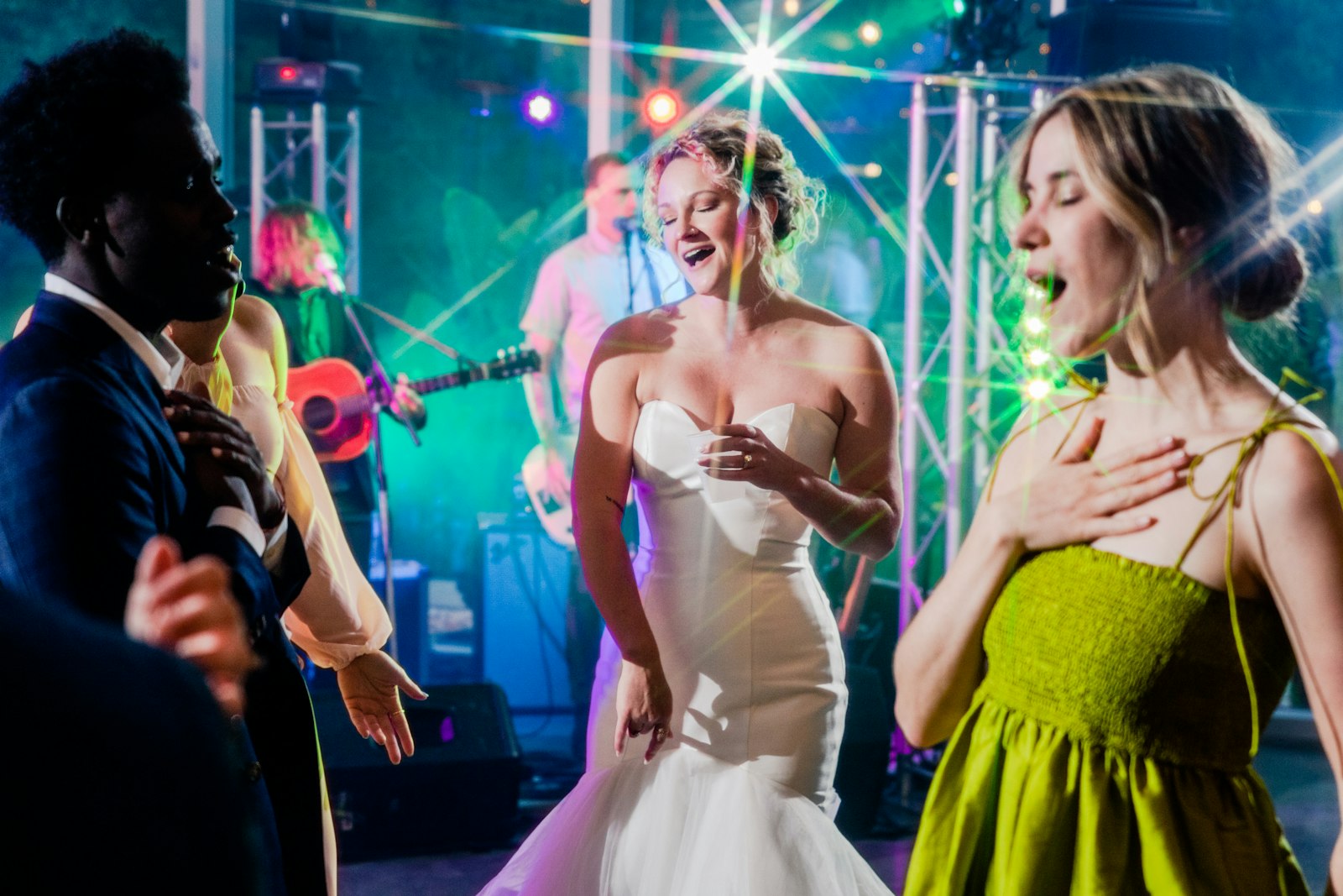 Couple dancing together at a wedding reception