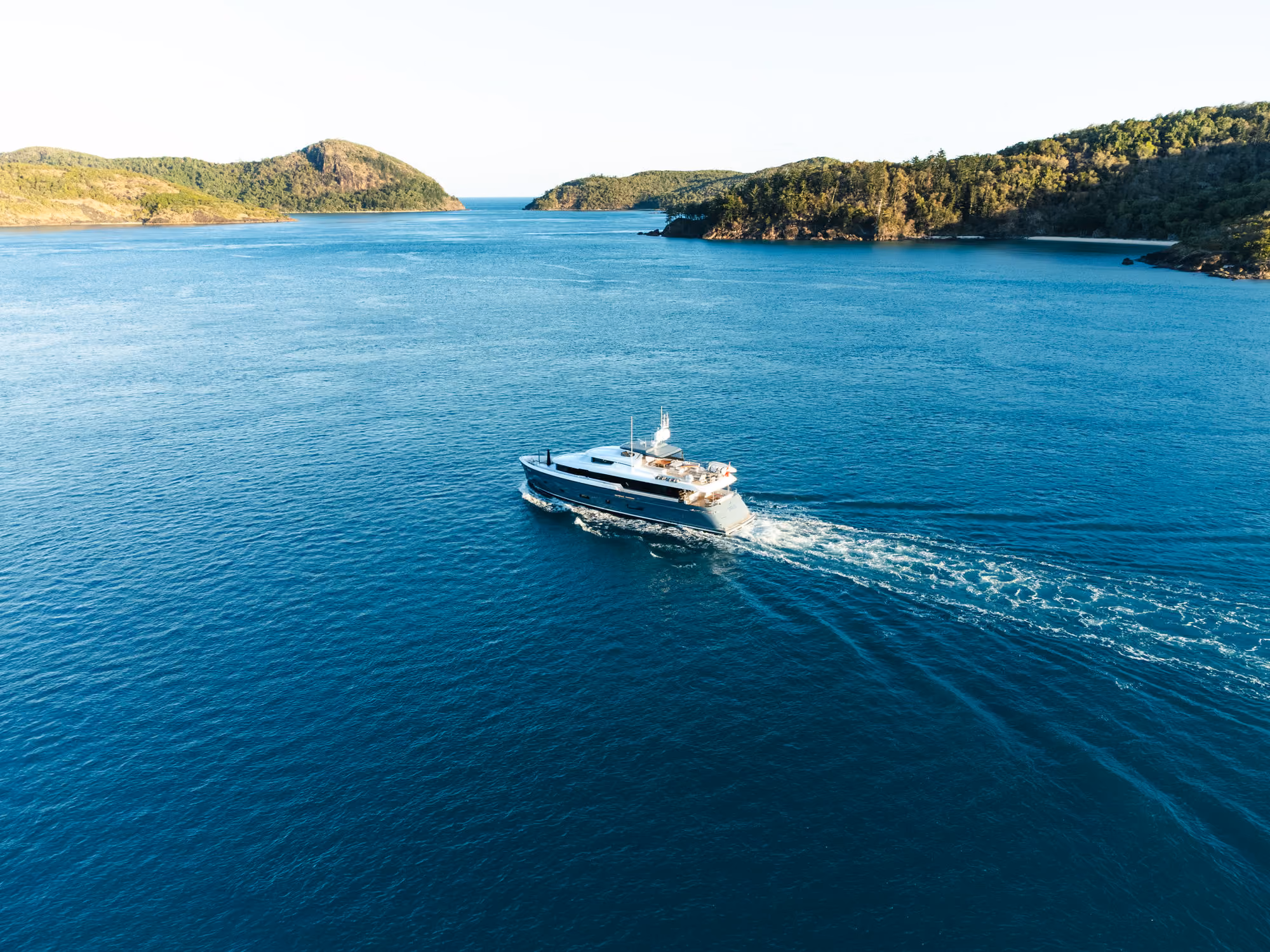 Belle super yacht on the water