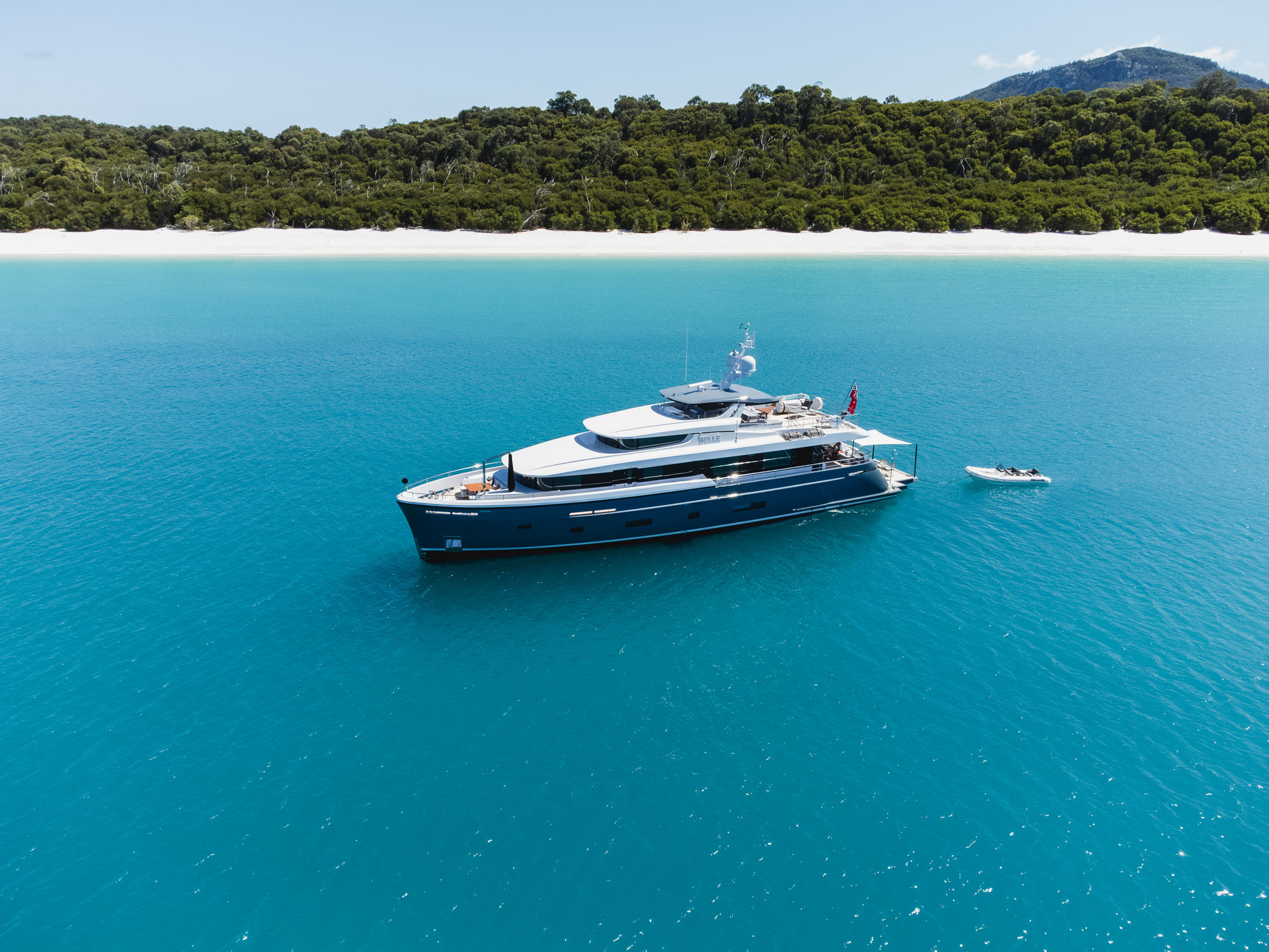 Belle super yacht on the water