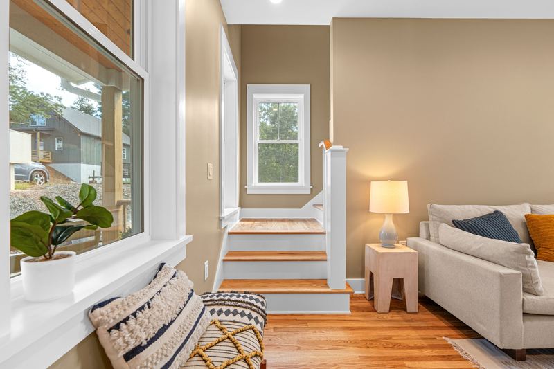 Sitting area by the stairs