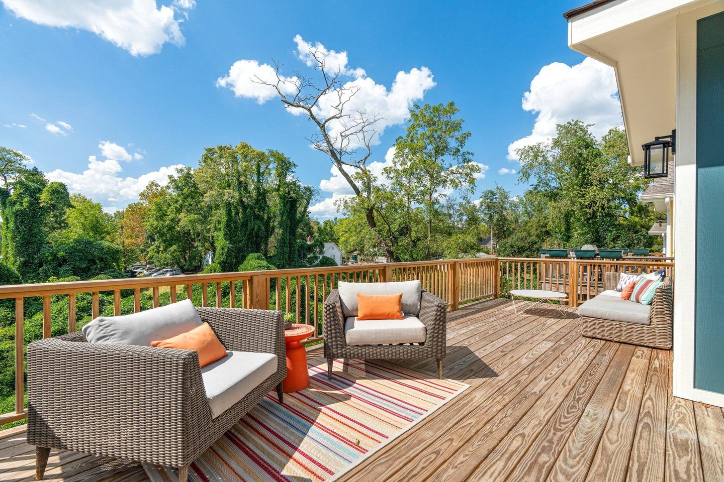 Deck looking into the tree canopy