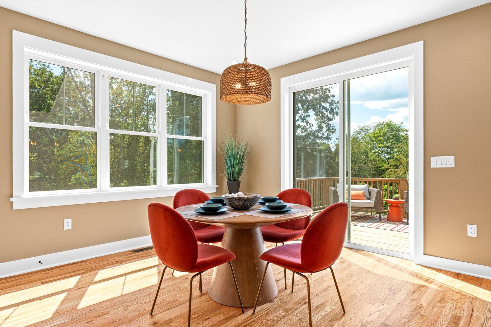 Dining area opening to the deck