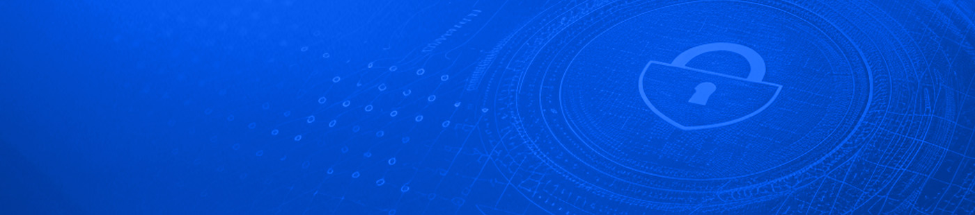 web security banner in blue with watermark of lock