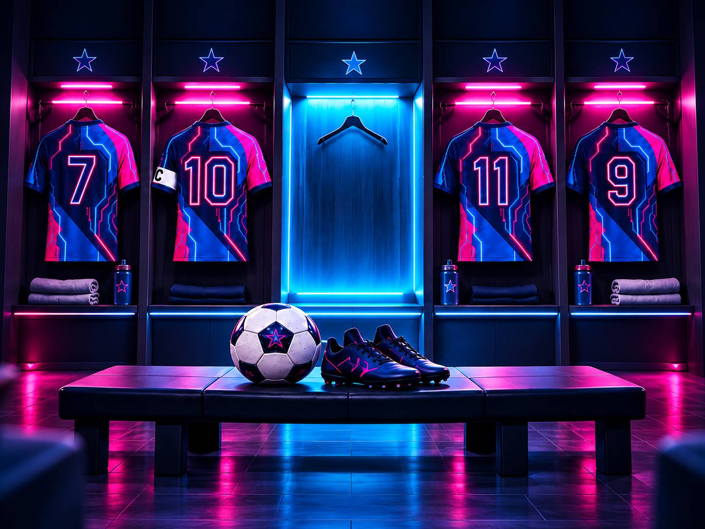 STEPOVER locker room with an empty illuminated space for a new partner