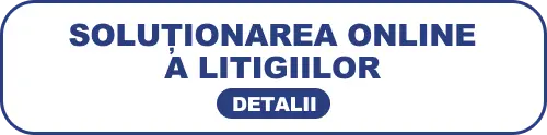 Button with text in Romanian saying 'Soluționarea online a litigiilor' and a smaller button below saying 'Detalii'.