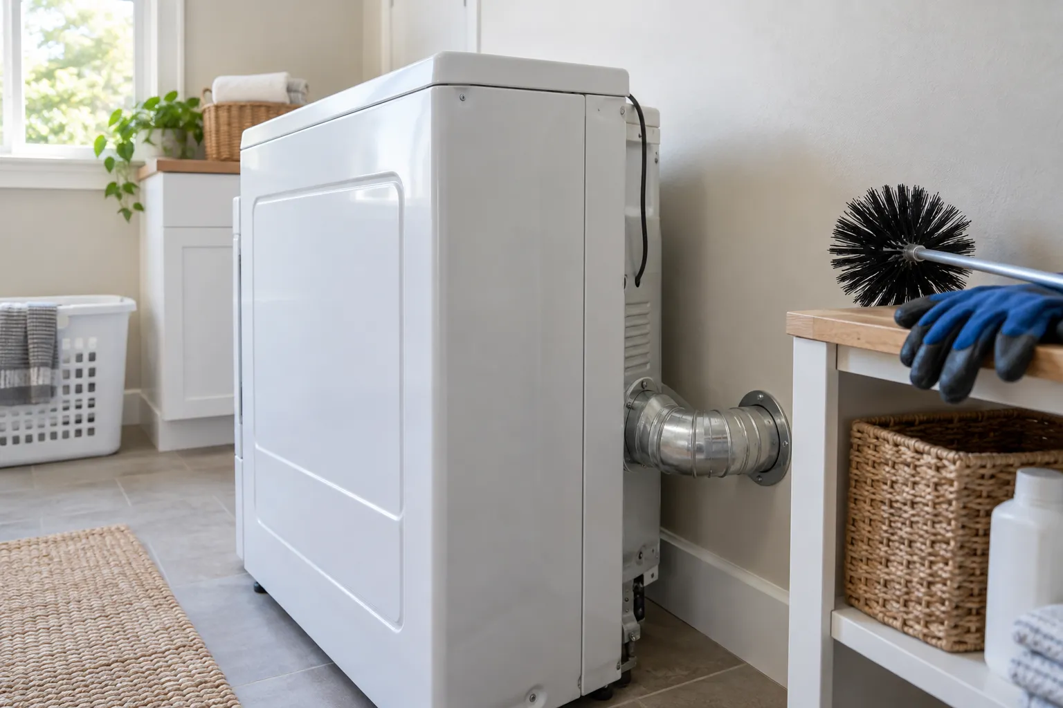 AI-generated illustration of a clothes dryer exhaust and vent brush