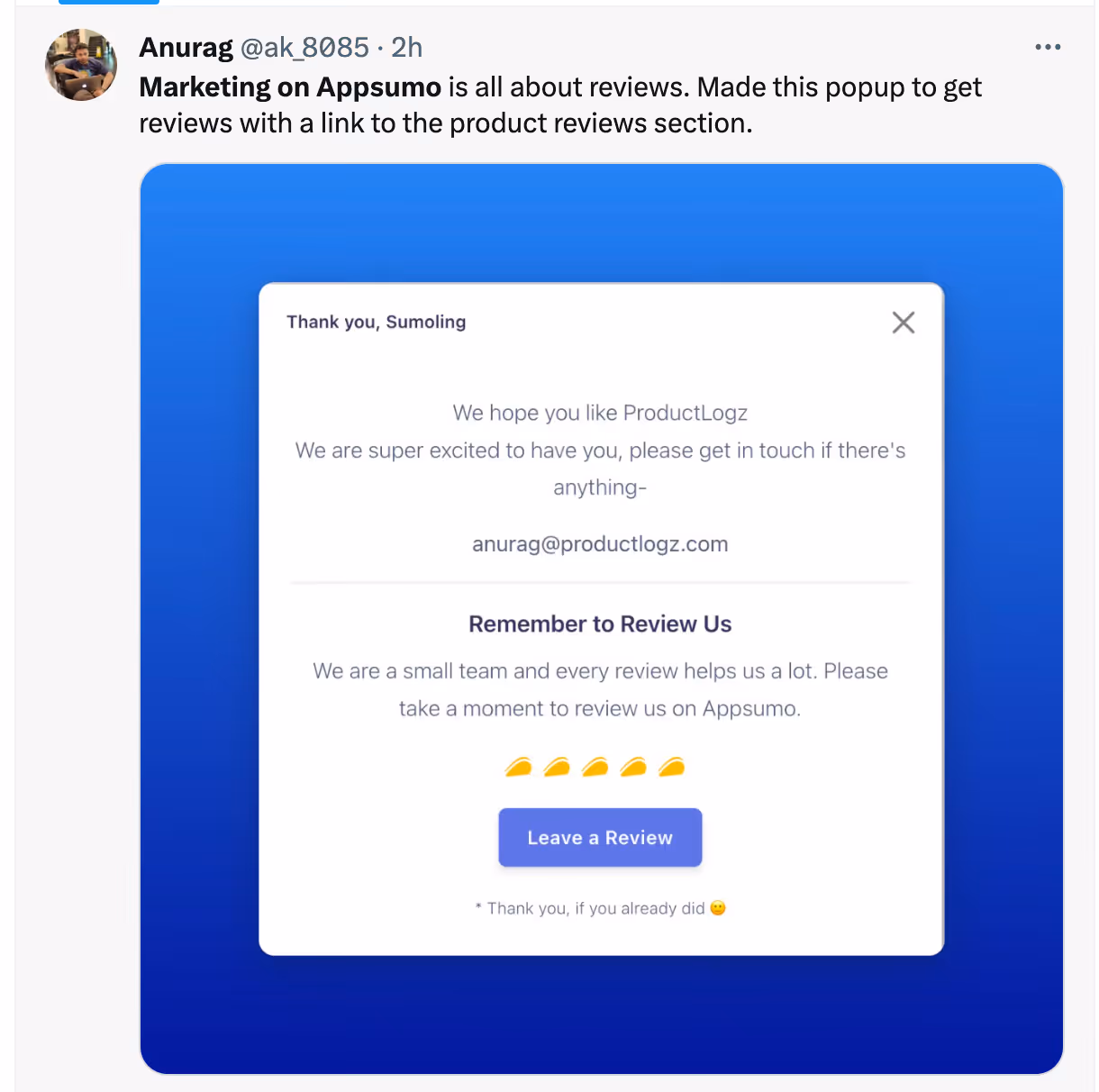 Importance of Marketing through Appsumo reviews