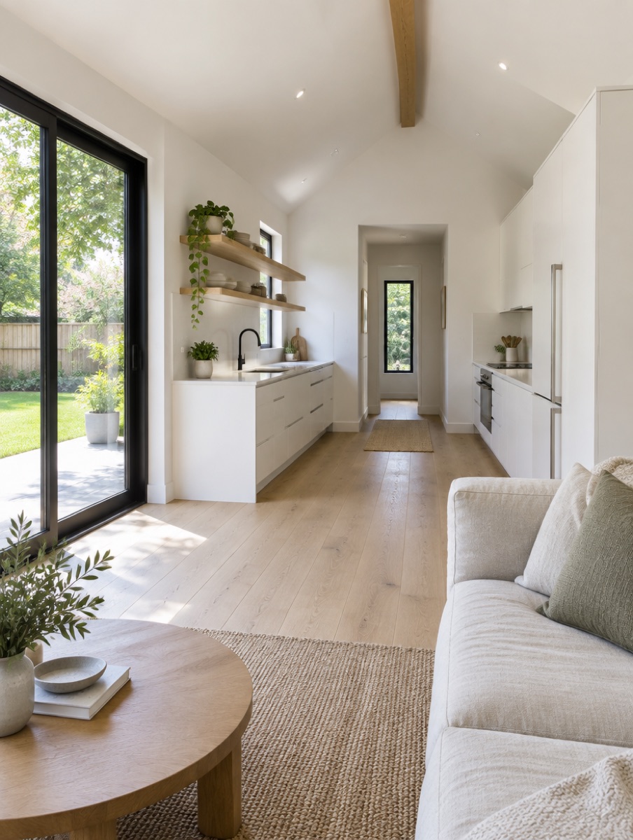 Bright step-free interior of an in-law suite