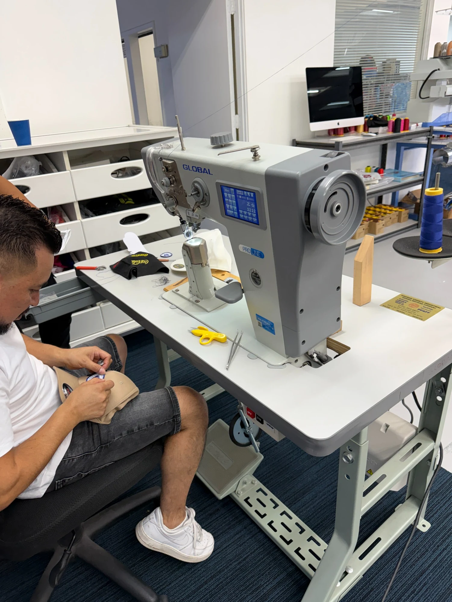 Sample sewing and product development at the Los Angeles facility