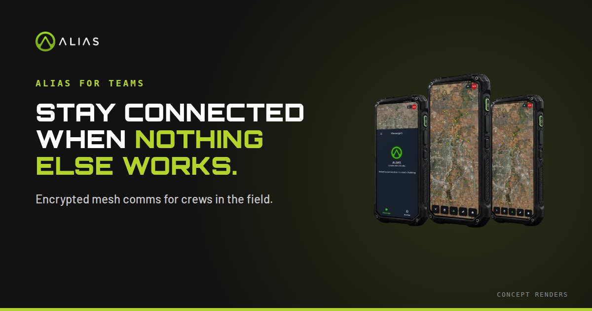 Concept render of three Alias Rogue handhelds
