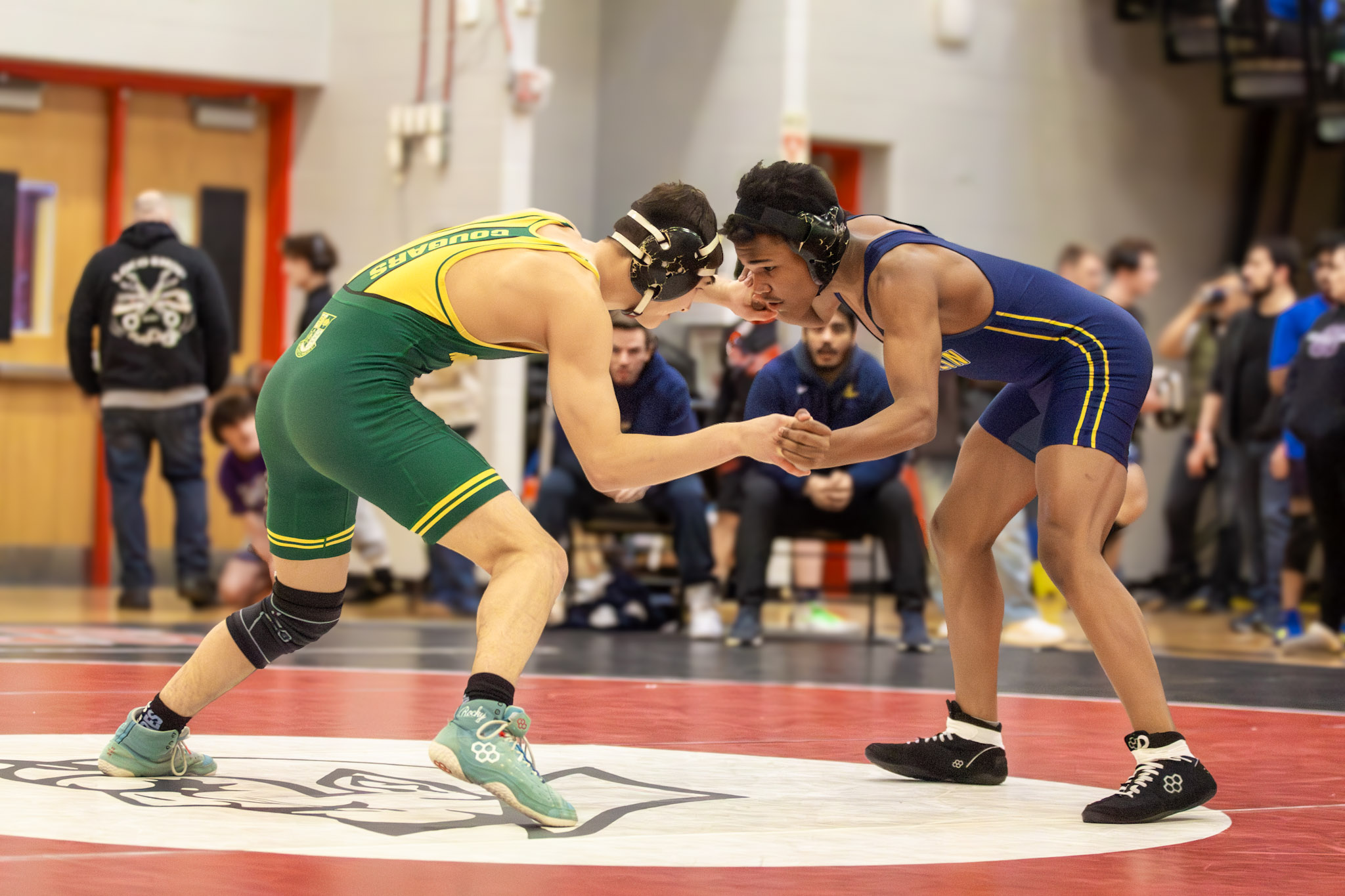 Montgomery wrestling: Facing off at Boys Districts during the 2025–26 season.