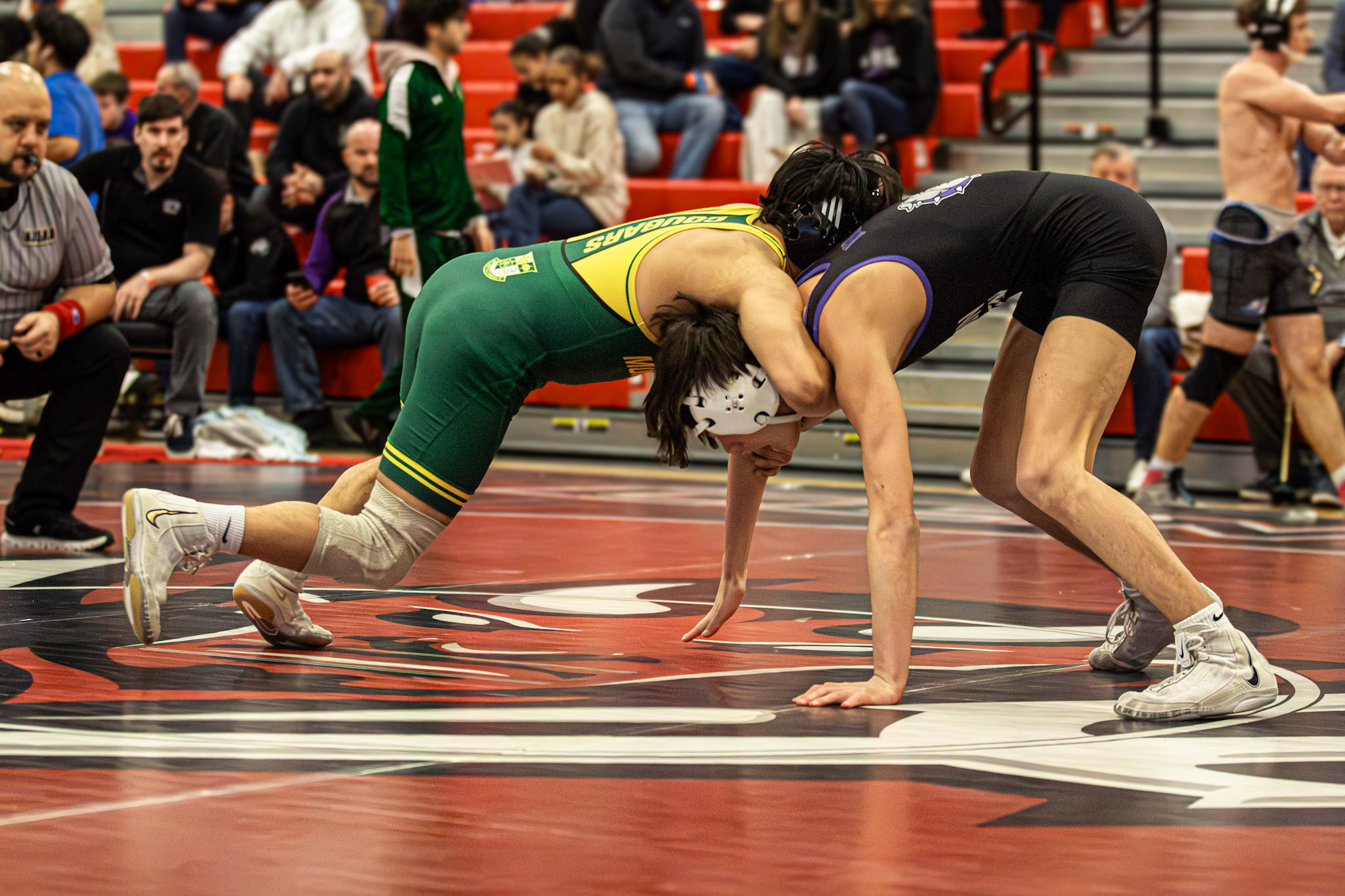 Montgomery wrestling: Boys Districts match action during the 2025–26 season.