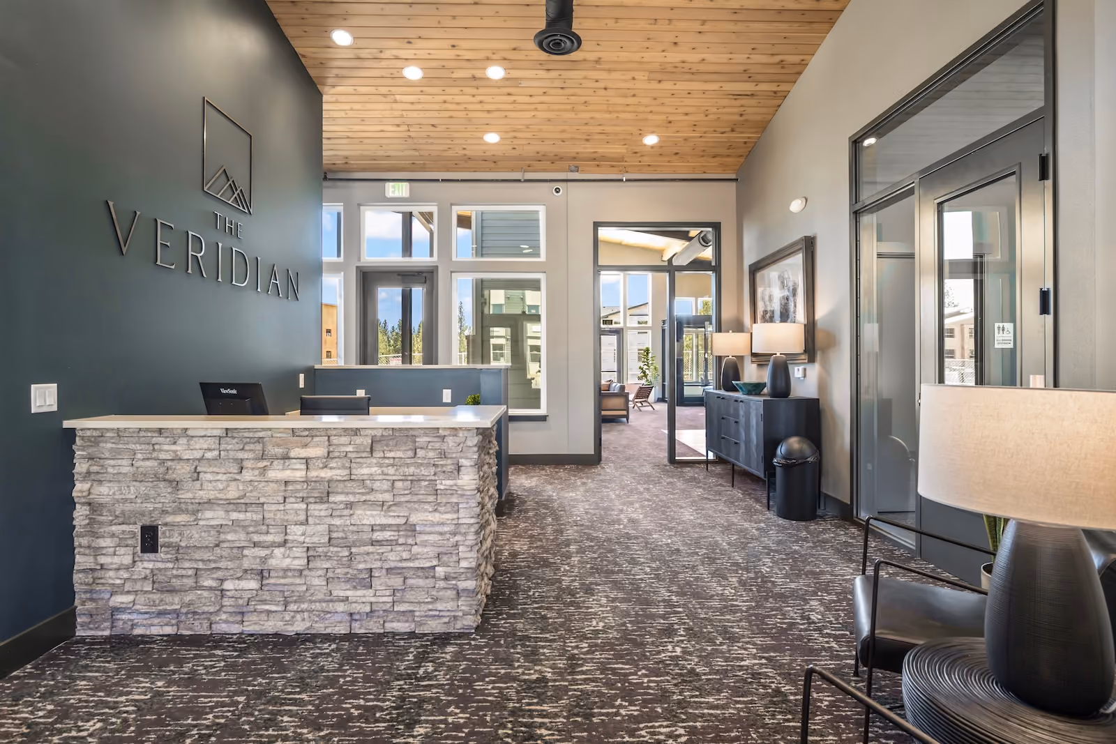 Reception area at The Veridian in Bend, Oregon