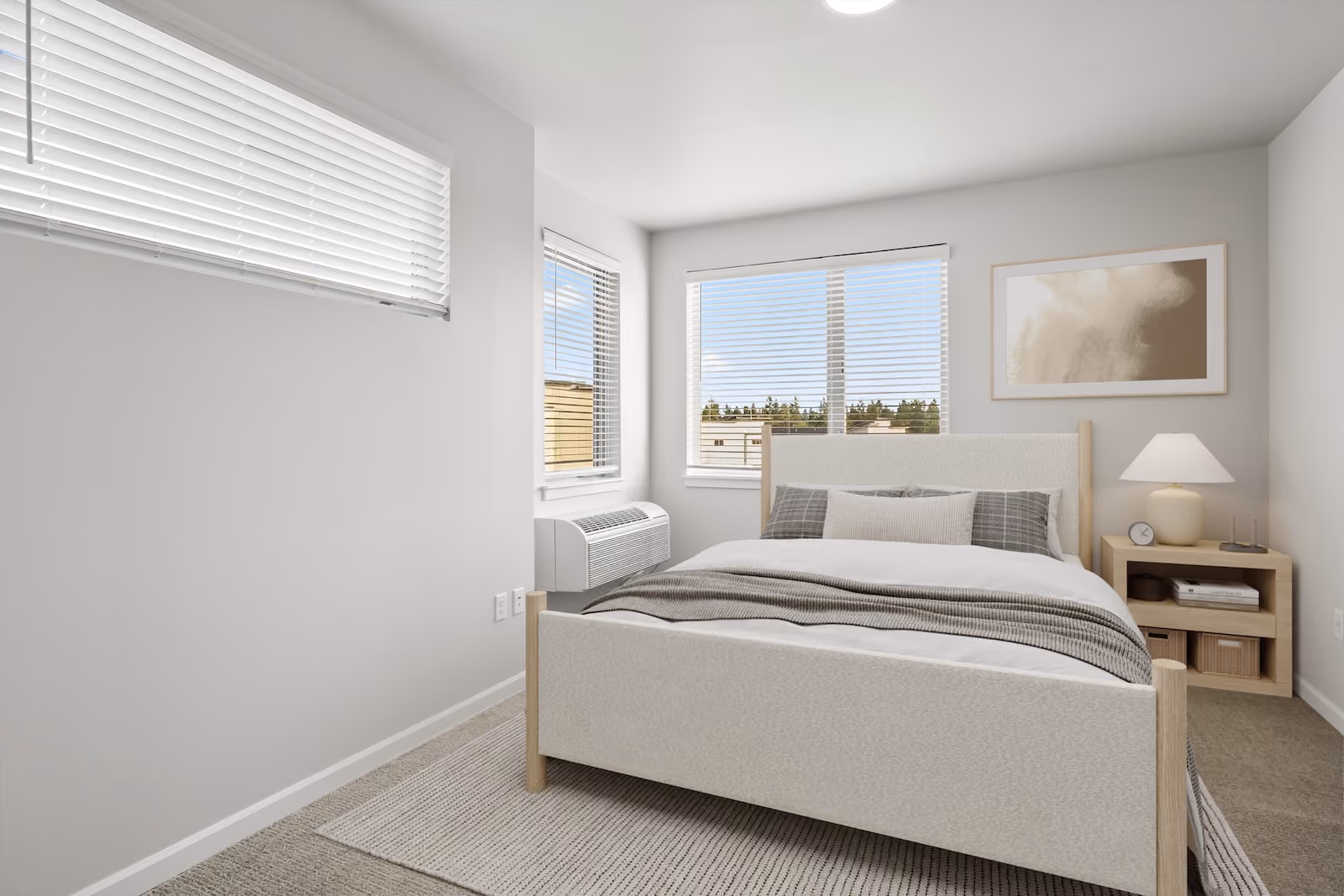 Model bedroom at The Veridian in Bend, Oregon