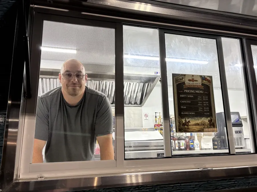 Rodney serving from the trailer window