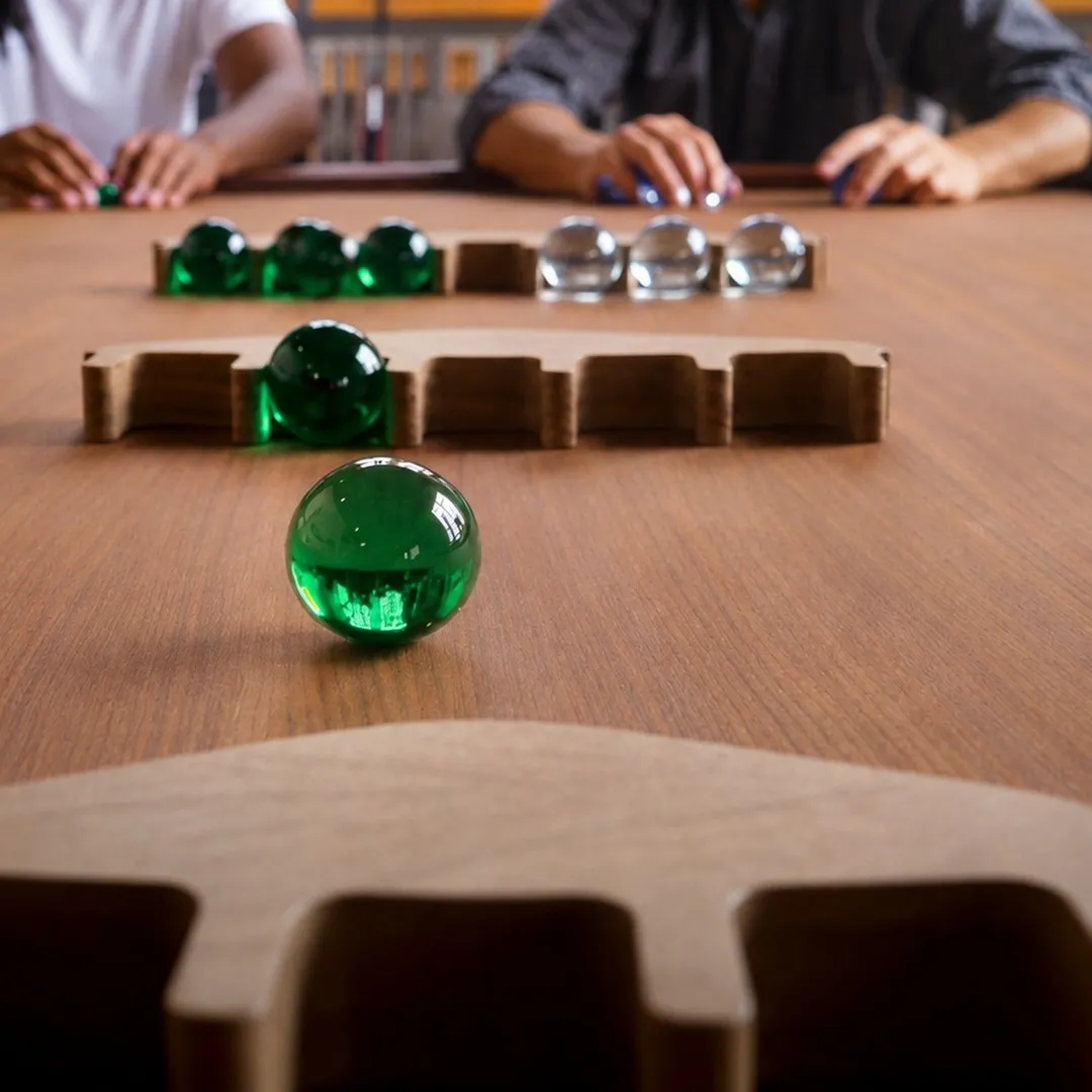 Two players at a Vortex468 game table