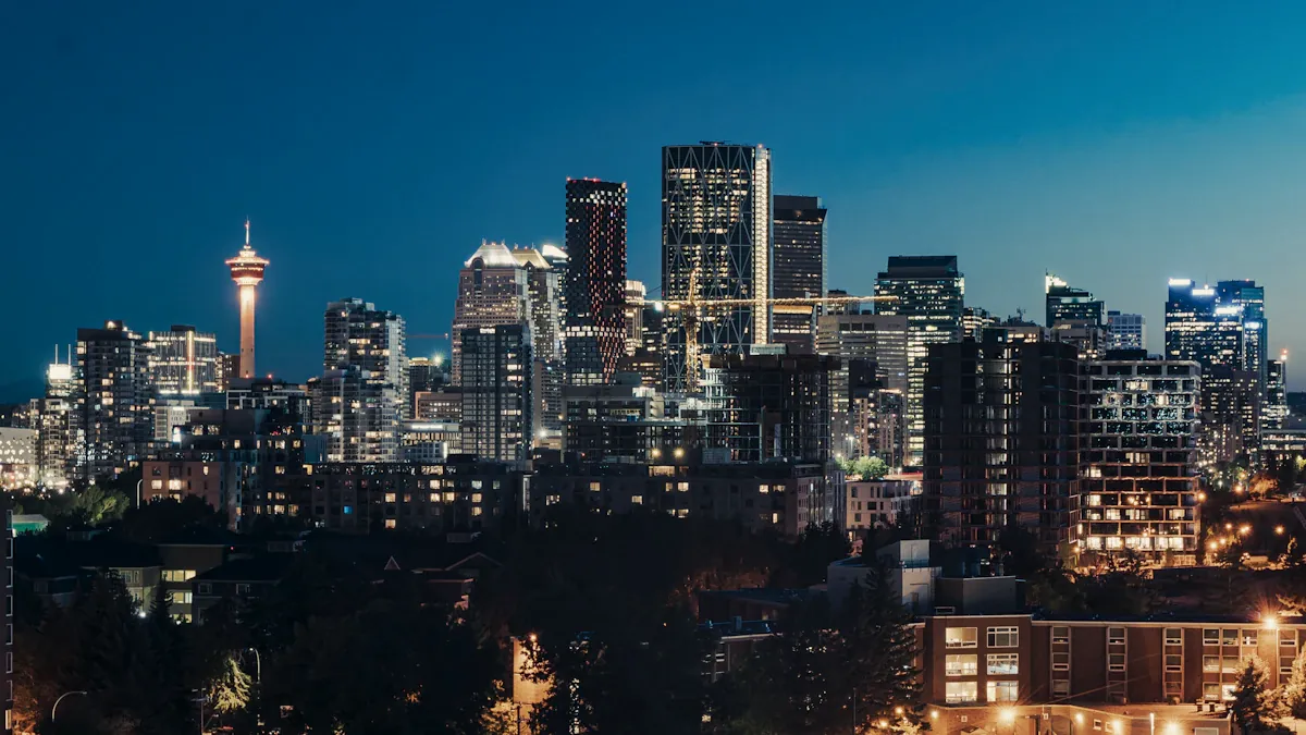 Calgary skyline at night