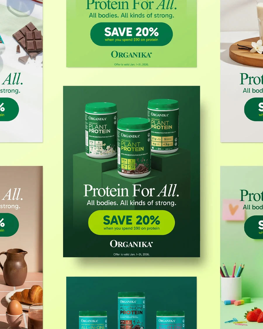 Organika Protein For All save 20% ad suite
