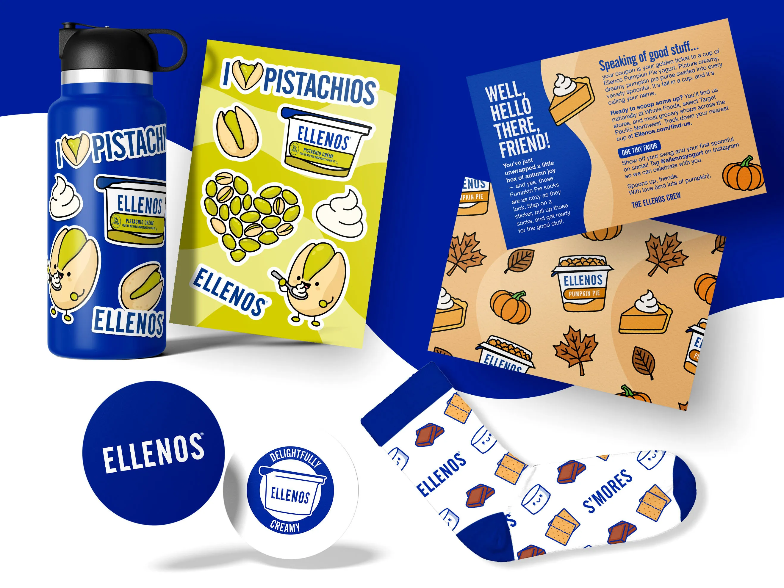 Libby's x Ellenos co-branded water bottles and sticker promo