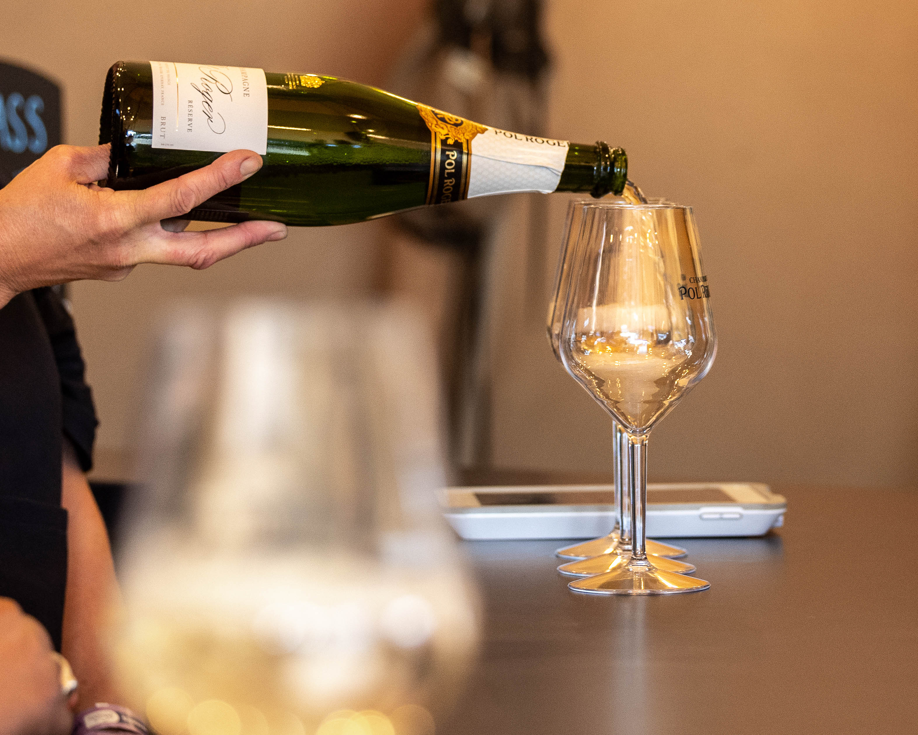 Pol Roger champagne being poured into a glass