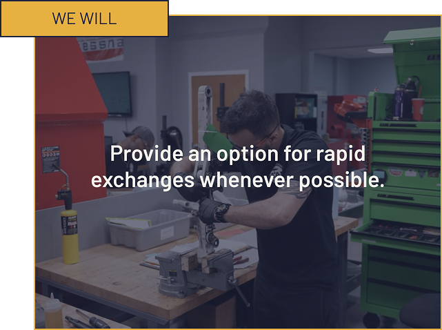 We will provide an option for rapid exchanges whenever possible.