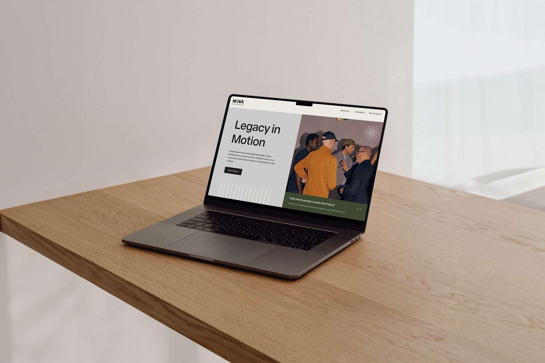 Nova — the Legacy in Motion website on a laptop