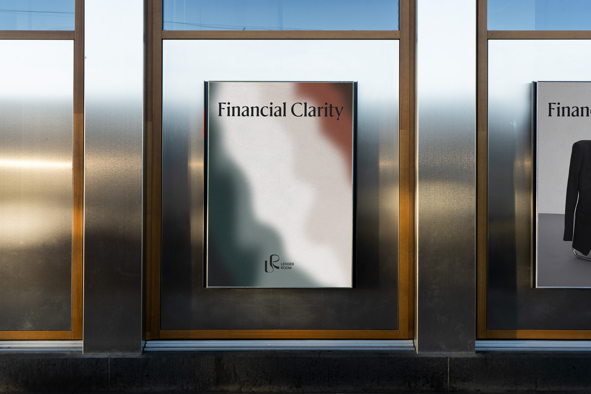 Ledger Room — Financial Clarity posters in a shop window