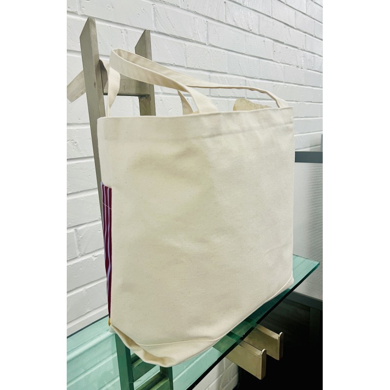 12oz Cotton Canvas Two Pocket Tote Bag