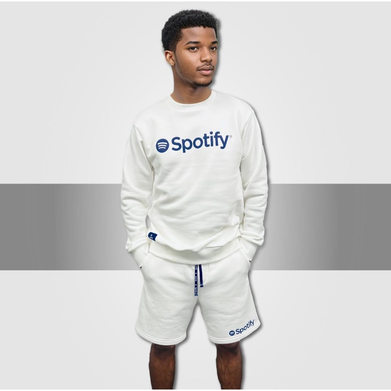 Supreme-Fleece Crewneck and Street Style Shorts Set