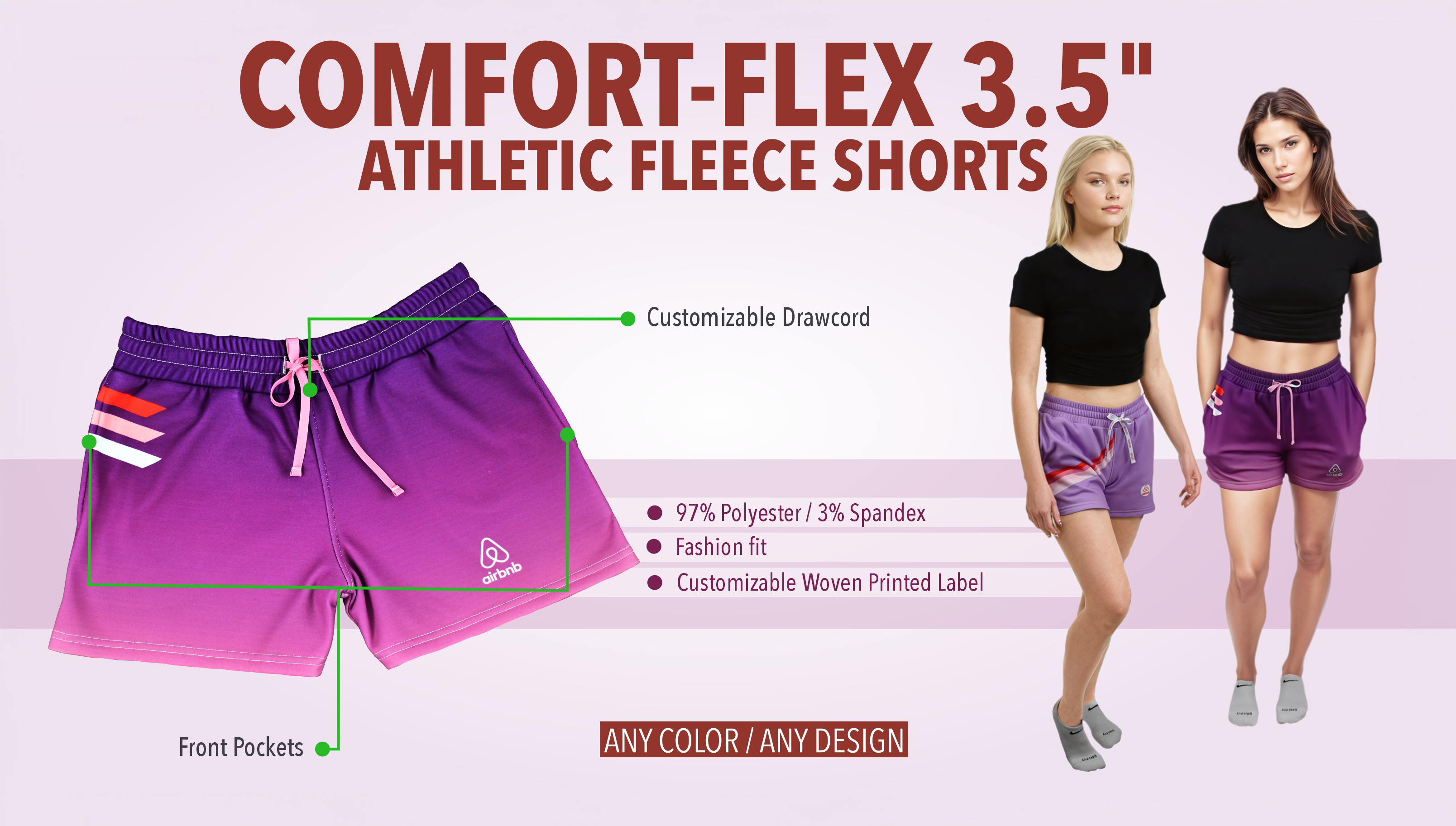 Comfort-Flex 3.5" Athletic Fleece Shorts