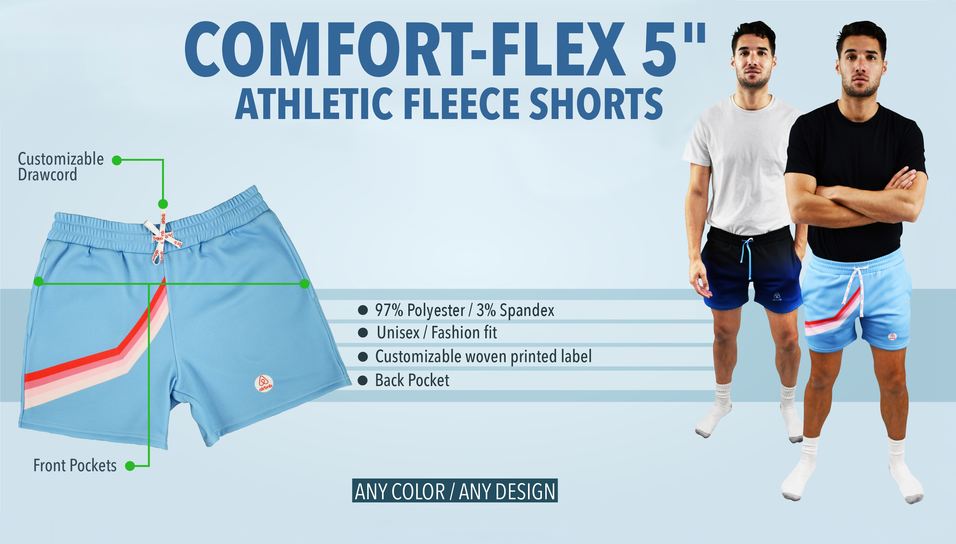 Comfort-Flex 5" Athletic Fleece Shorts