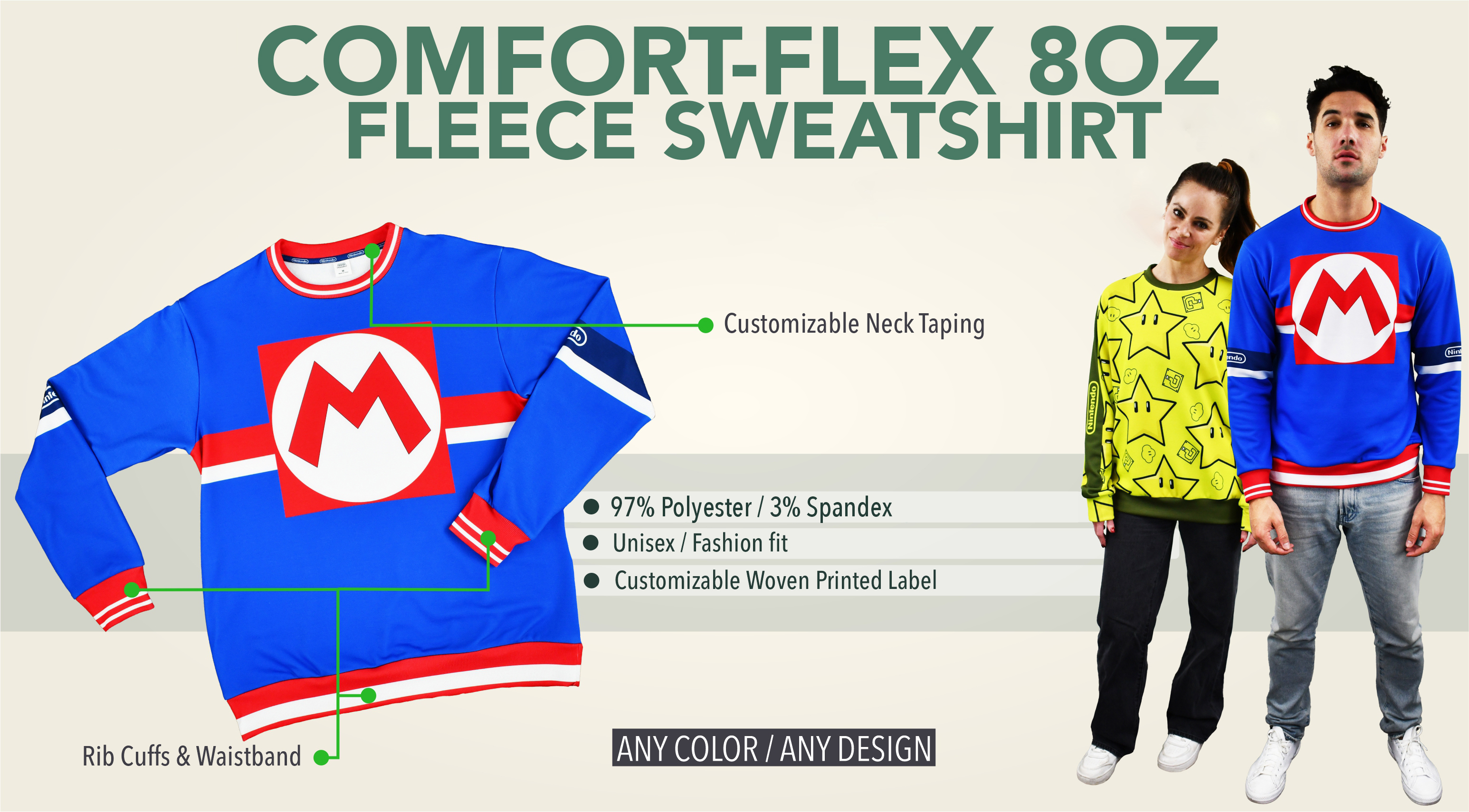 Comfort-Flex 8oz Fleece Sweatshirt