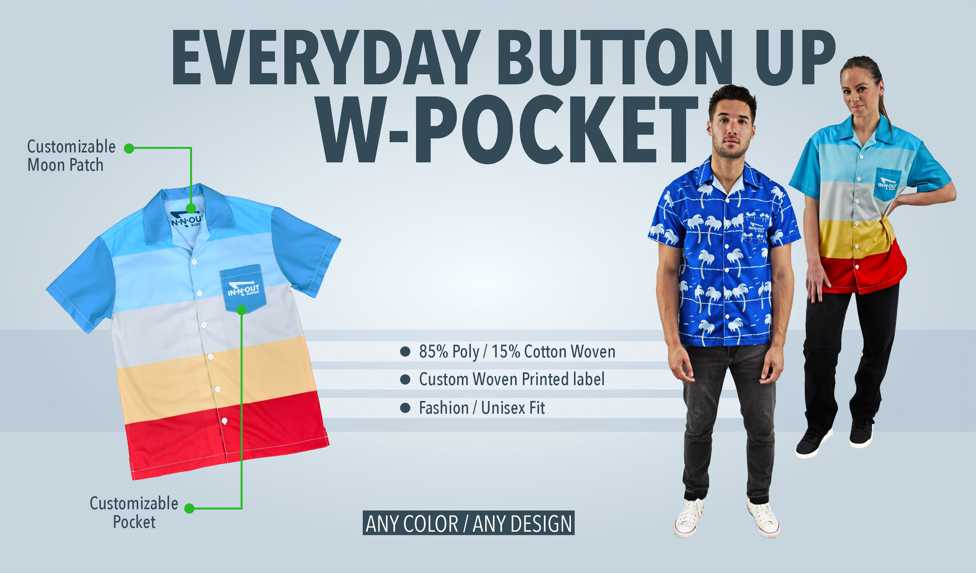 Everyday Woven Button Up W-Pocket