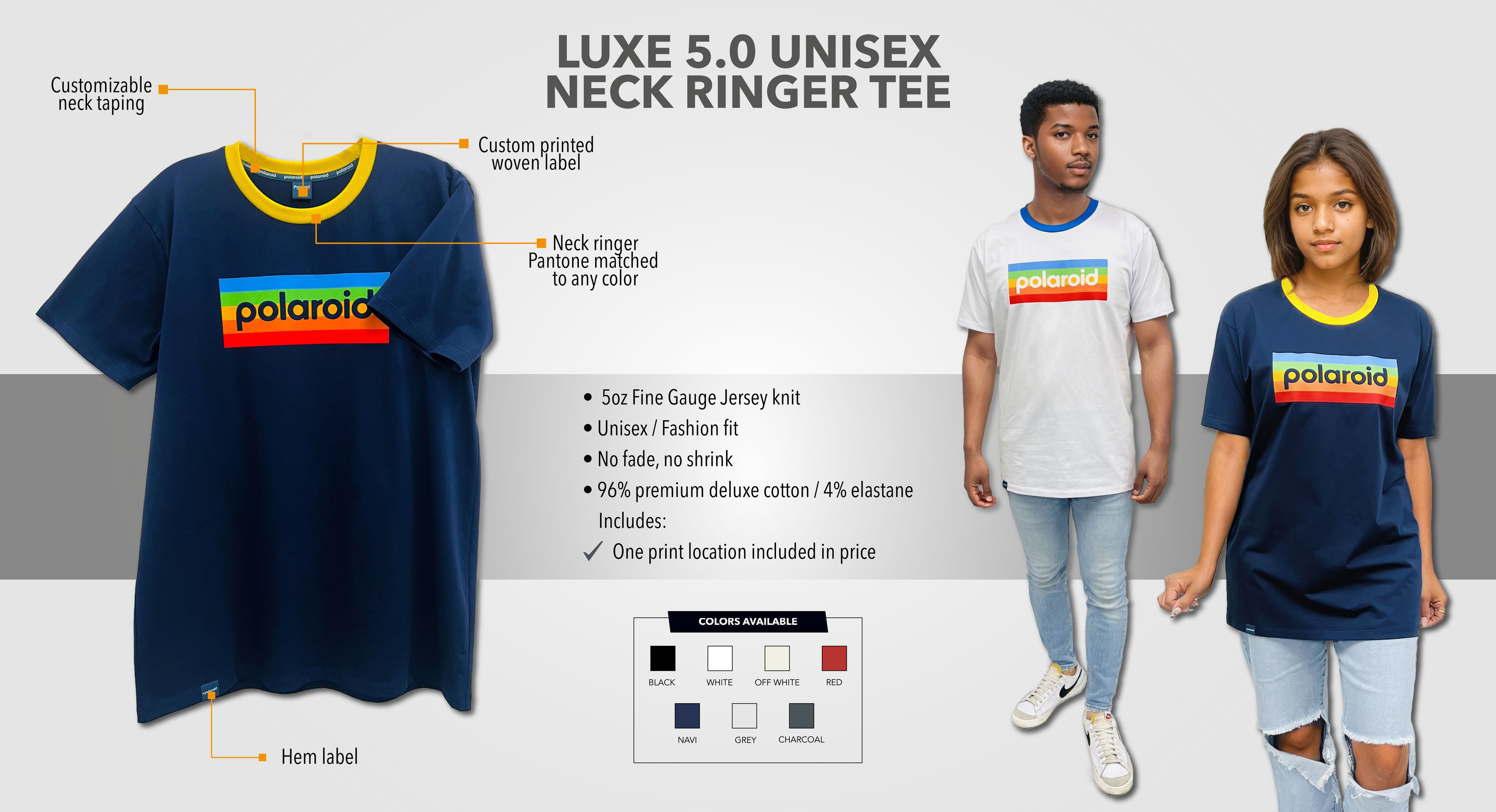 LUXE 5.0 Neck Ringer Tee