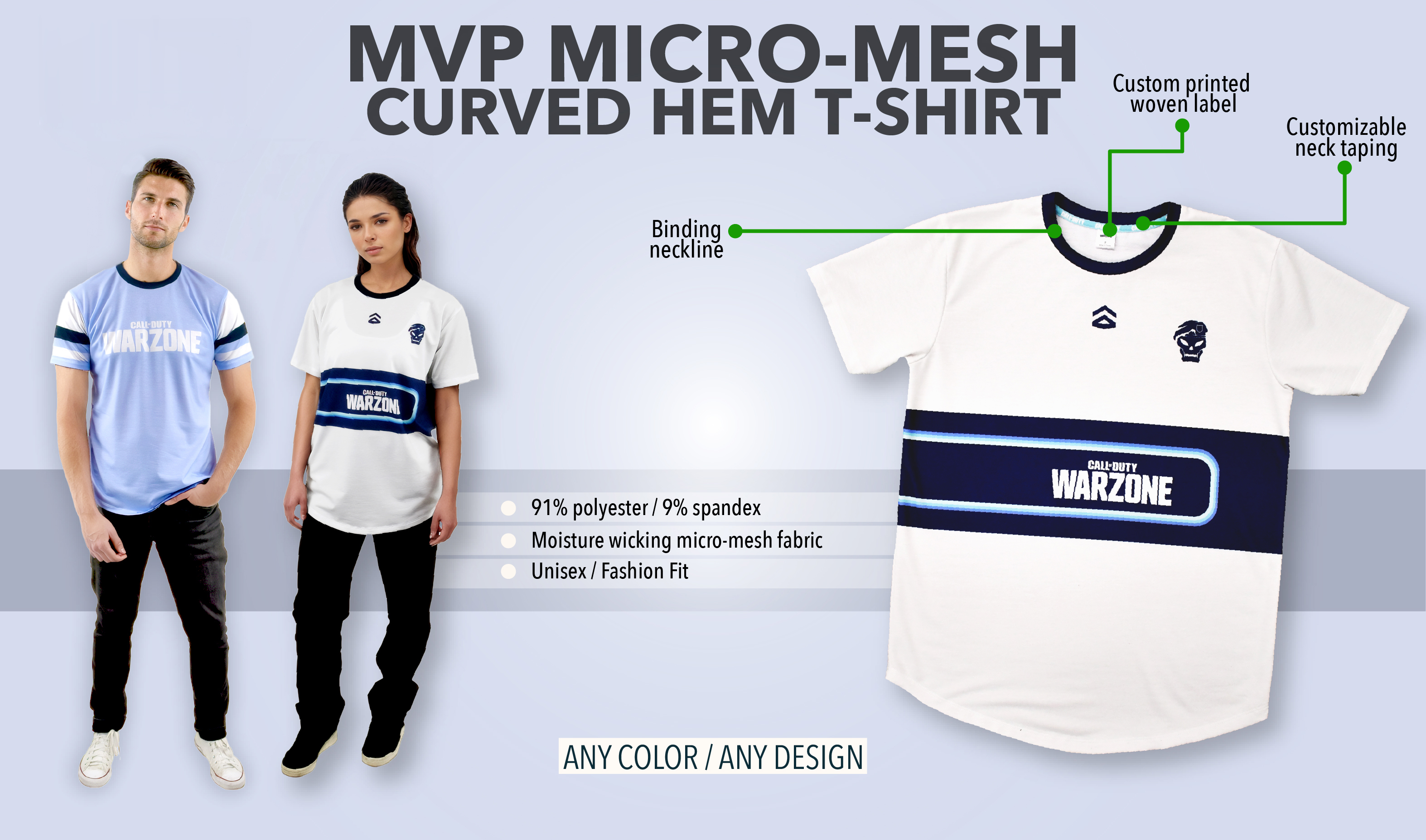 MVP Micro-Mesh Curved Hem T-Shirt