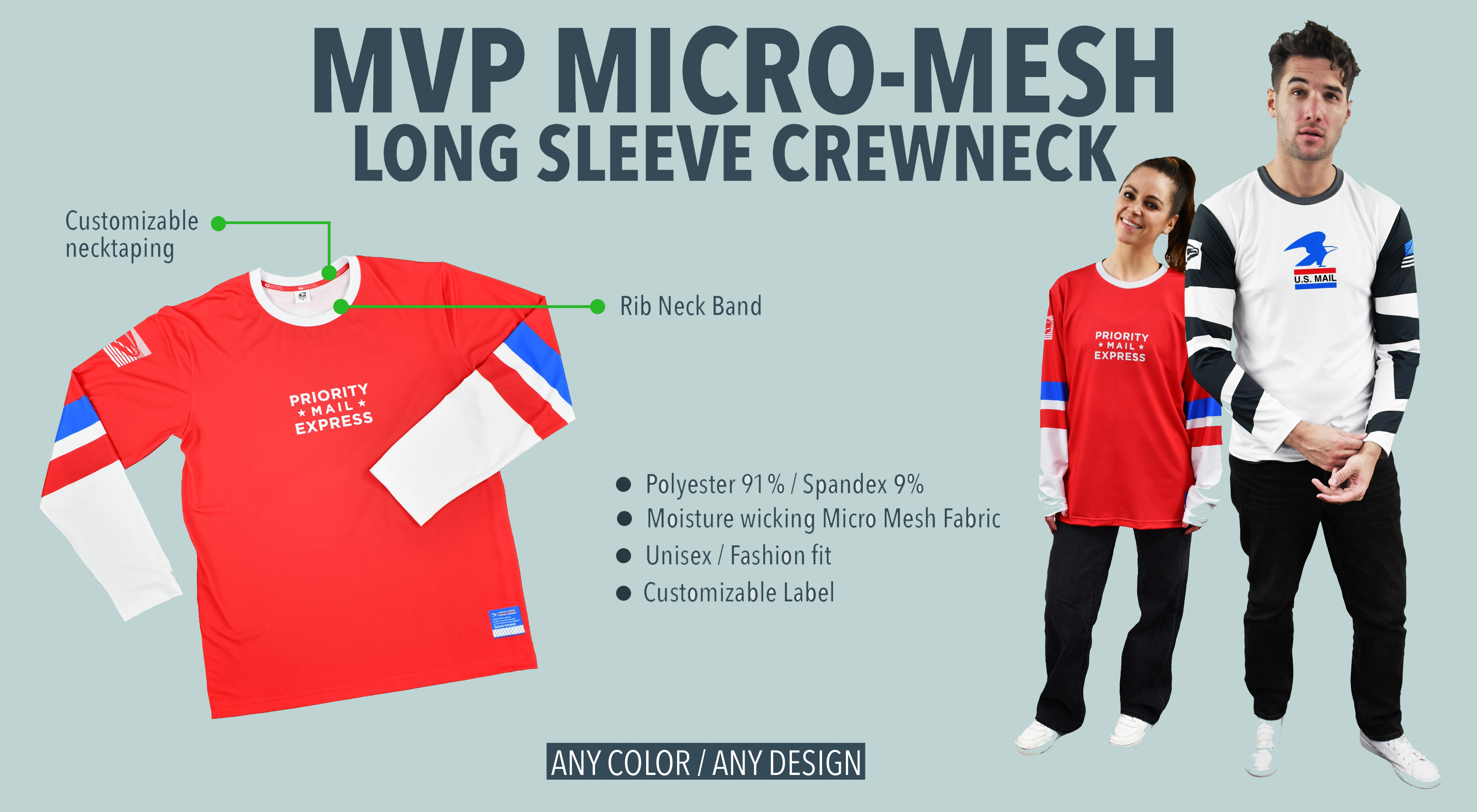 MVP Micro-Mesh Long Sleeve Crewneck
