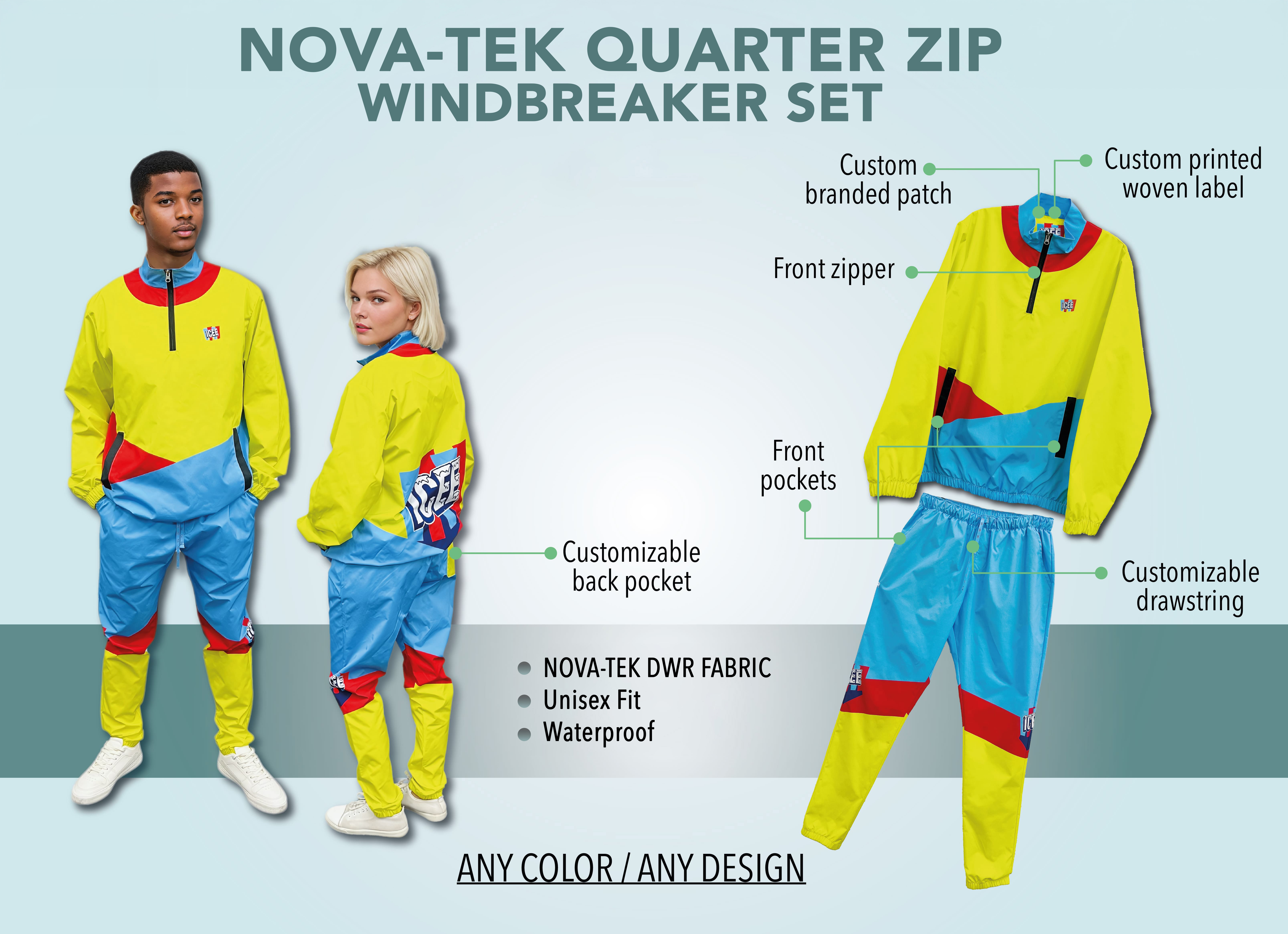Nova-Tek Quarter Zip Windbreaker Set