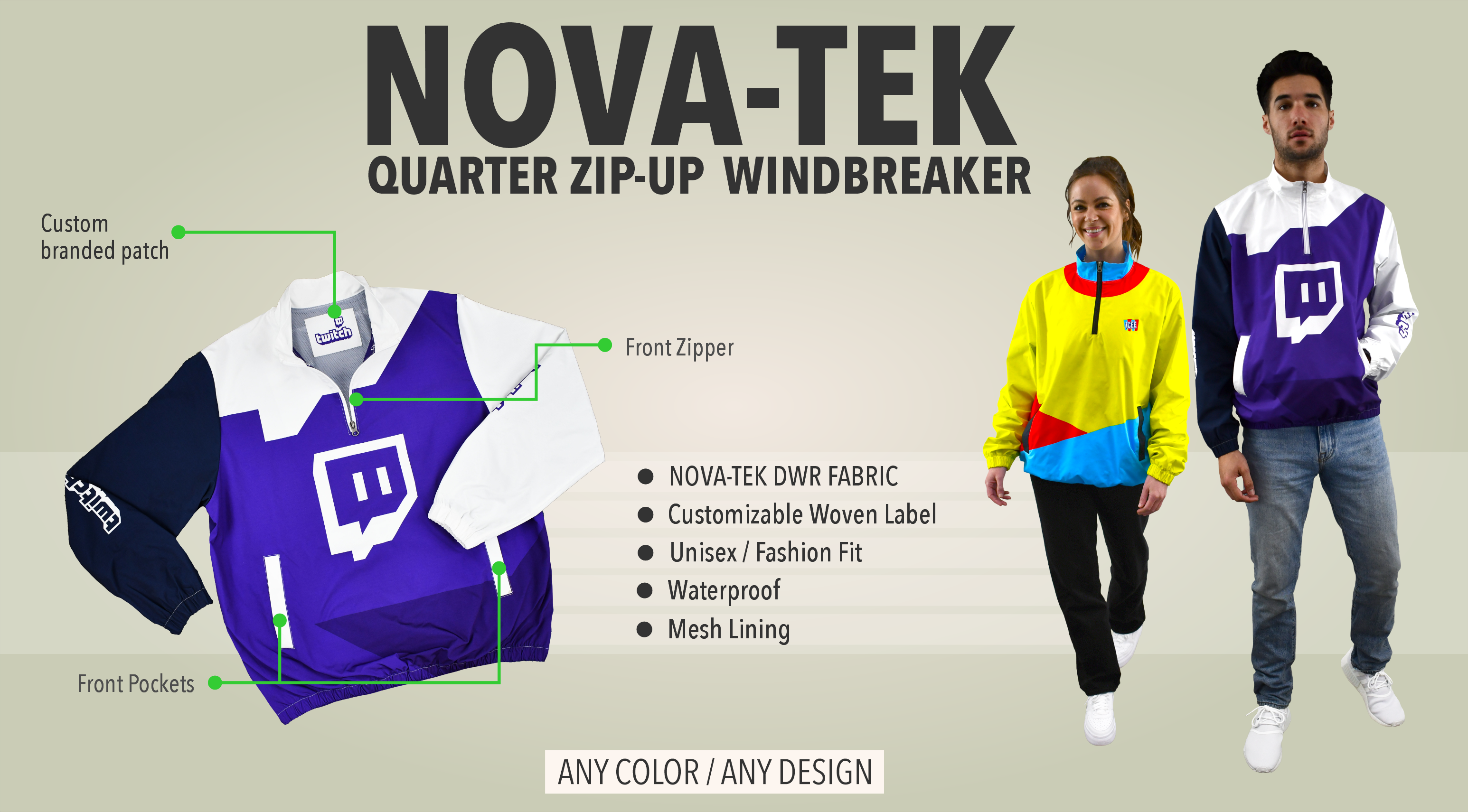 Nova-Tek Quarter Zip Windbreaker