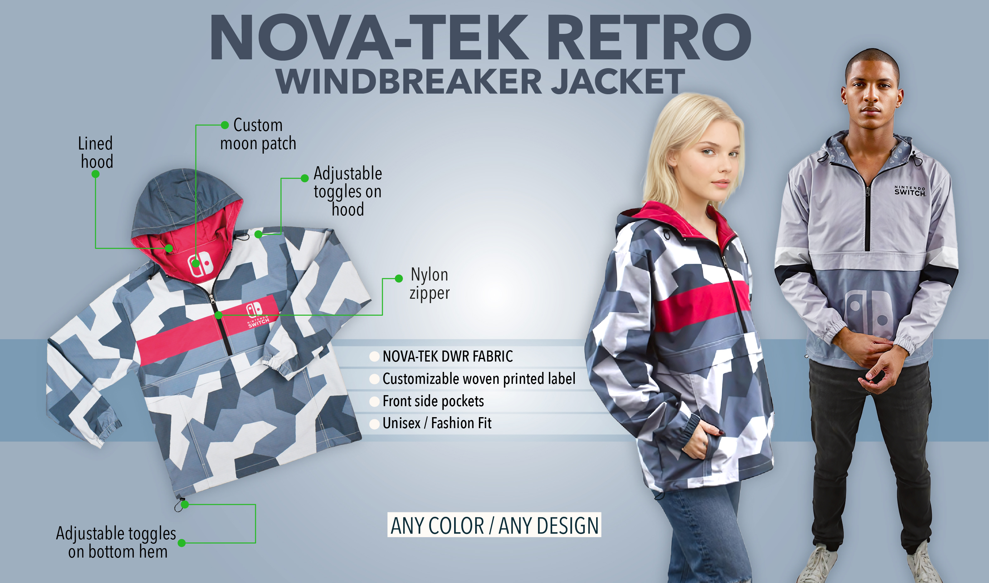 Nova-Tek Retro Windbreaker Jacket
